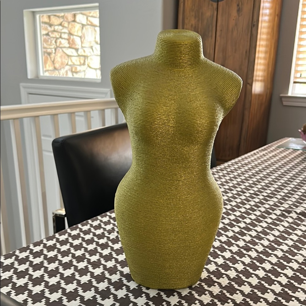 Yellow green Necklace Display Bust